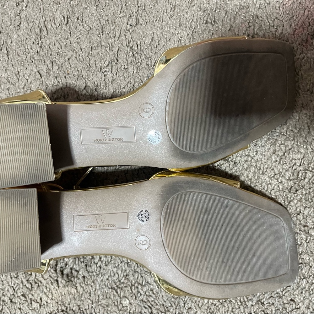 Worthington Gold Heeled Sandals